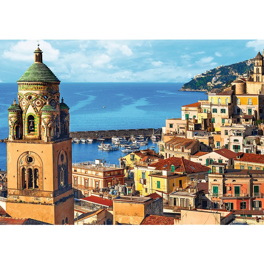 Puzzle 4X1000 El. Amalfi, Barcelona, Balony I Pieski