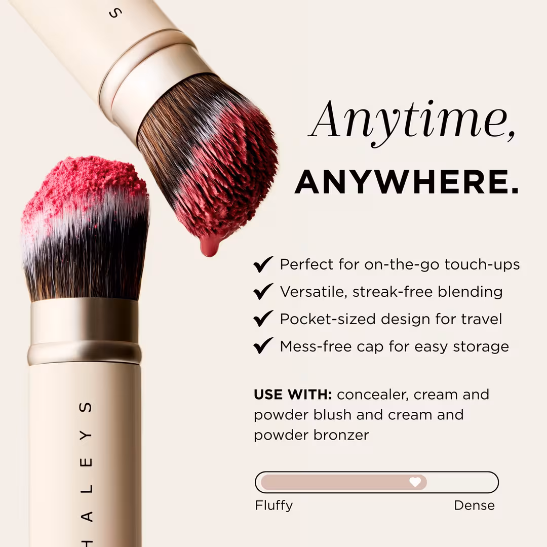 HALEYS Beauty  Re-tractable Travel Angled Face Brush