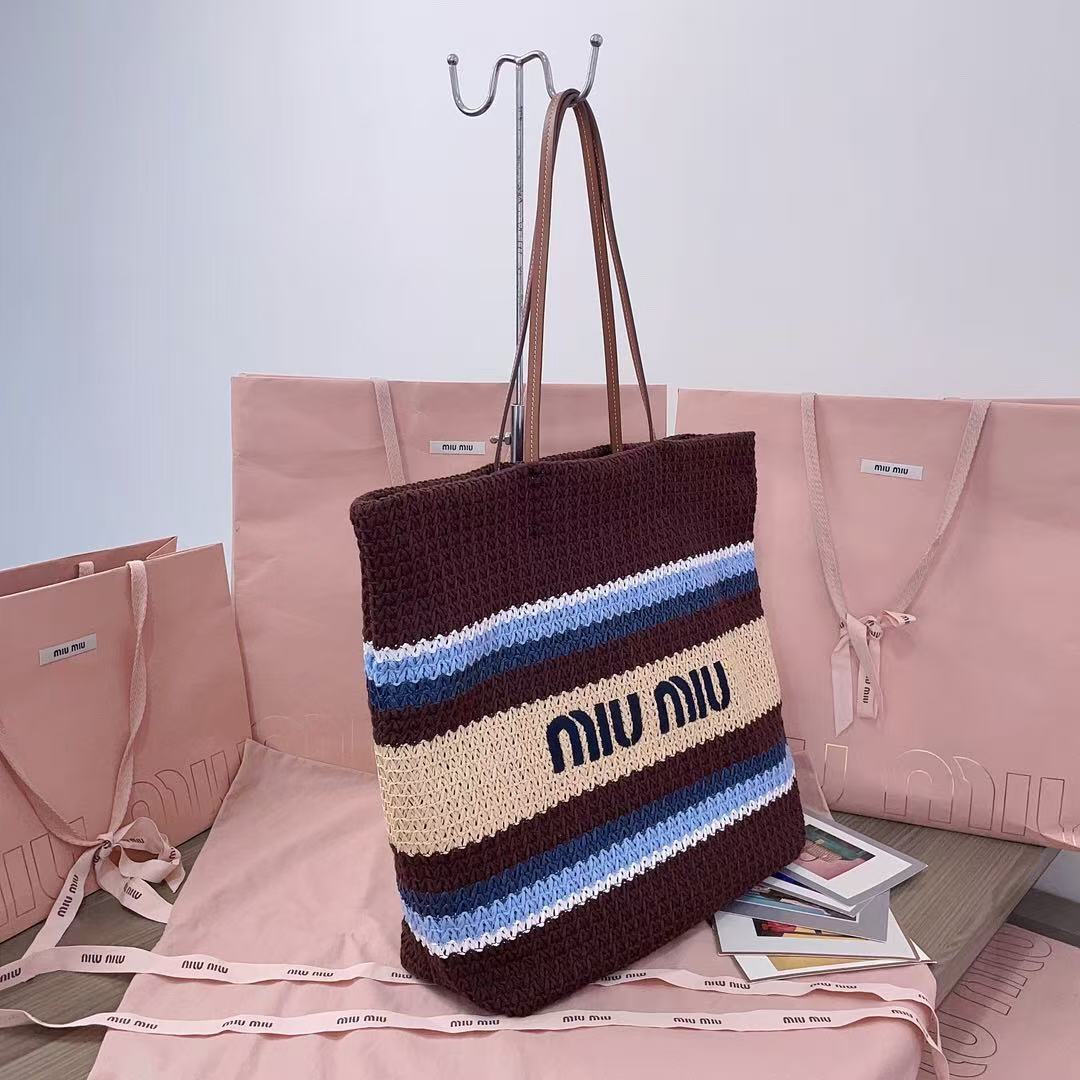 Miu Miu Embroidery and Weaving Tote Bag