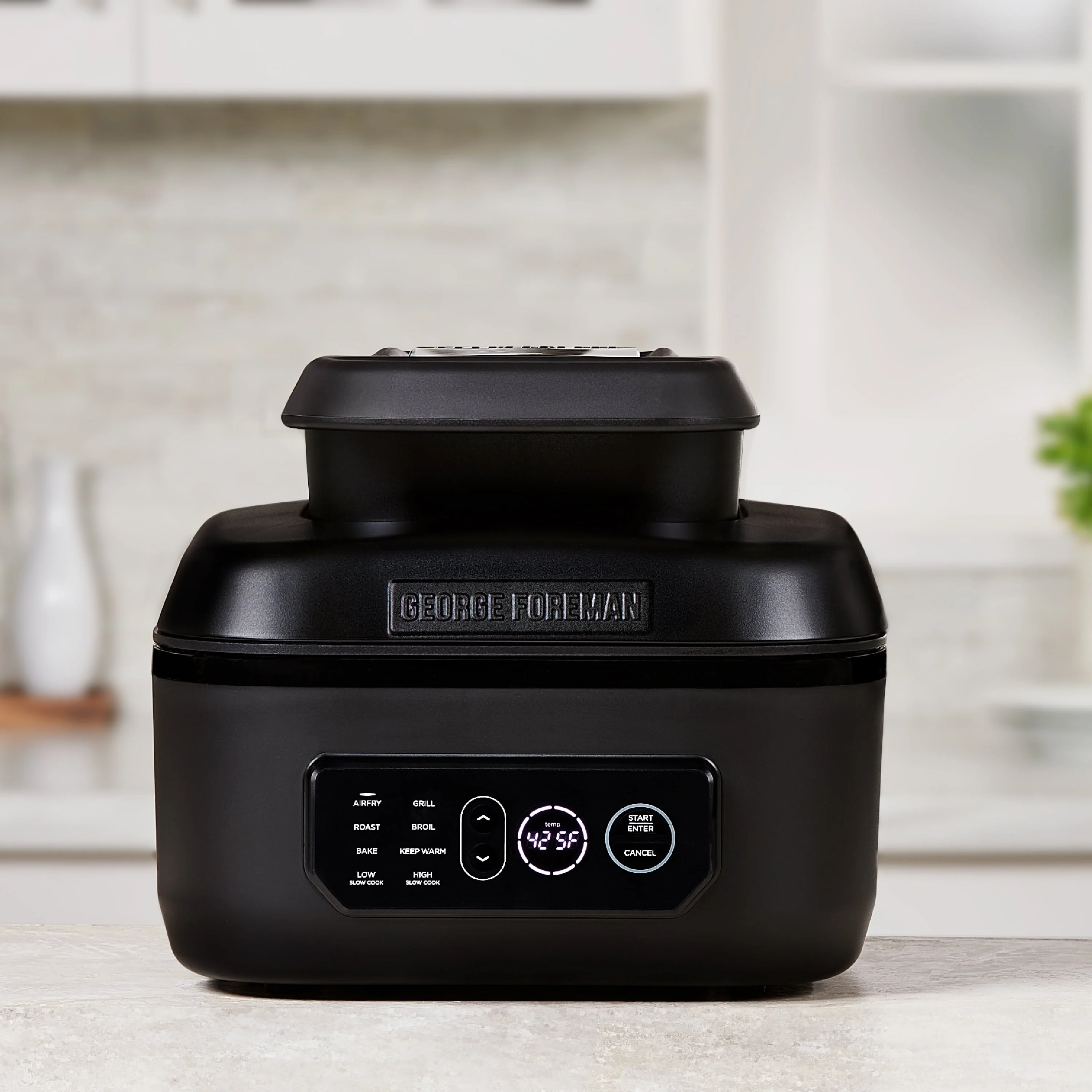 Foreman Beyond Grill 7-in-1 Electric Indoor Grill and 6 Quart Air Fryer, Black, MCAFD800D