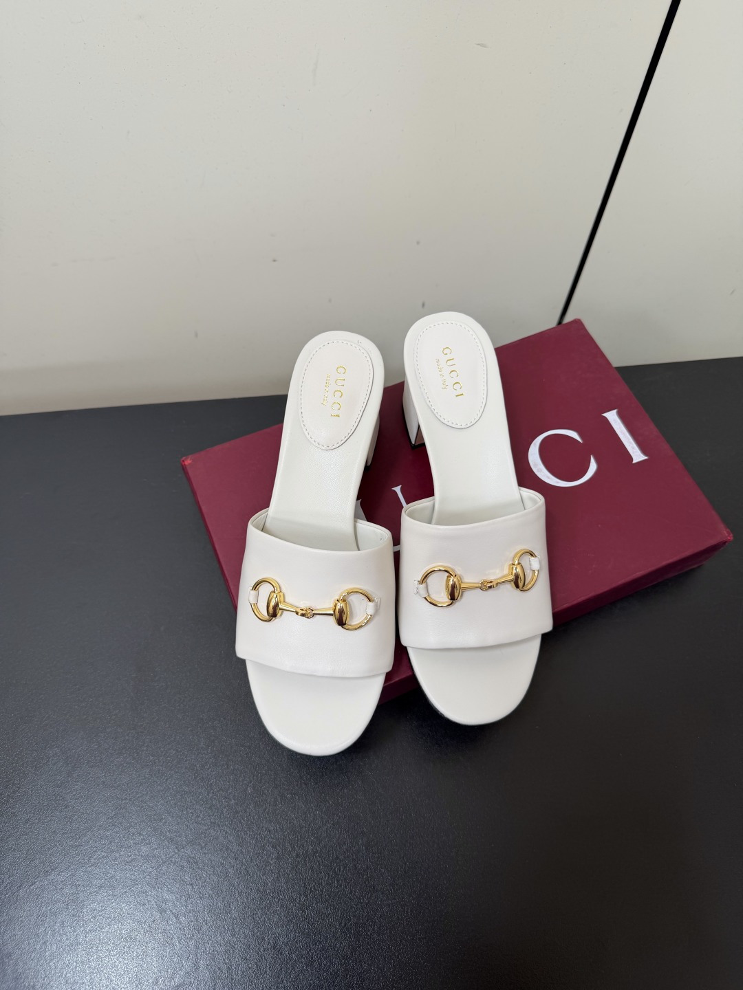 Gucci Horsebit Metal Buckle Chunky-Heel Slides