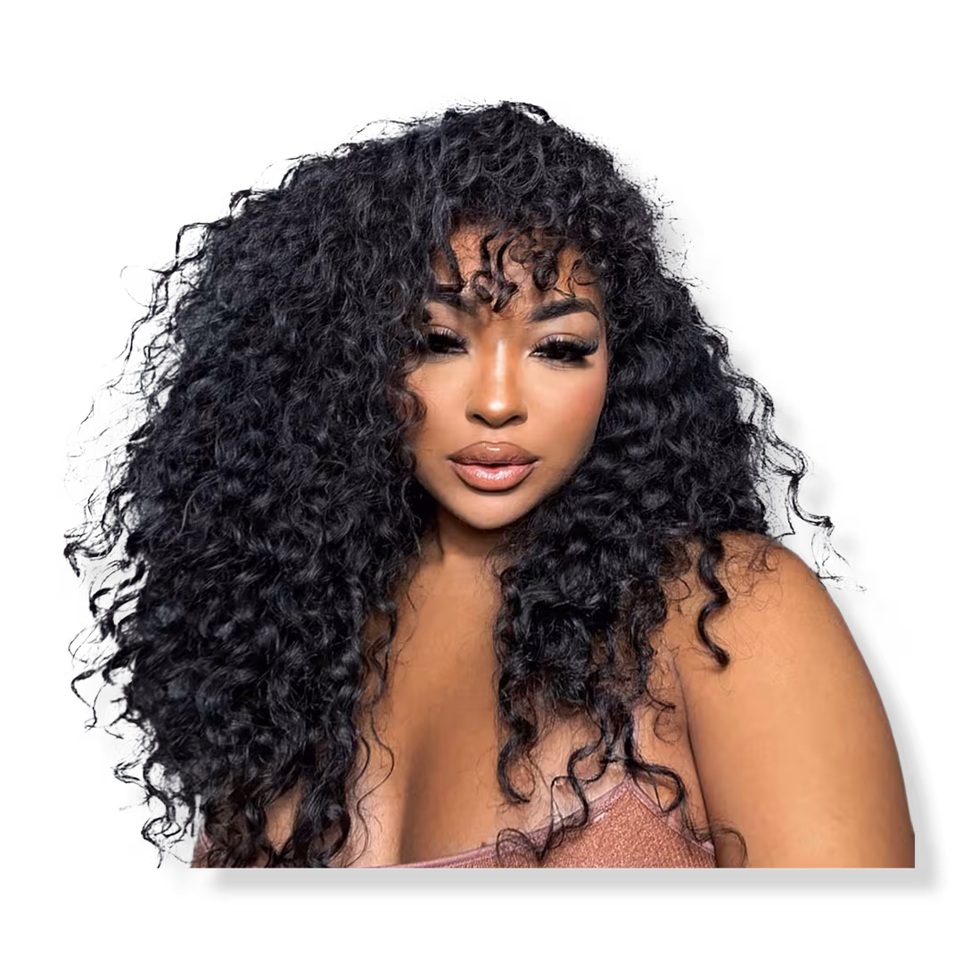 True + Pure Texture  Island Curl Deep Wave Curly Human Hair Clip Ins Extensions
