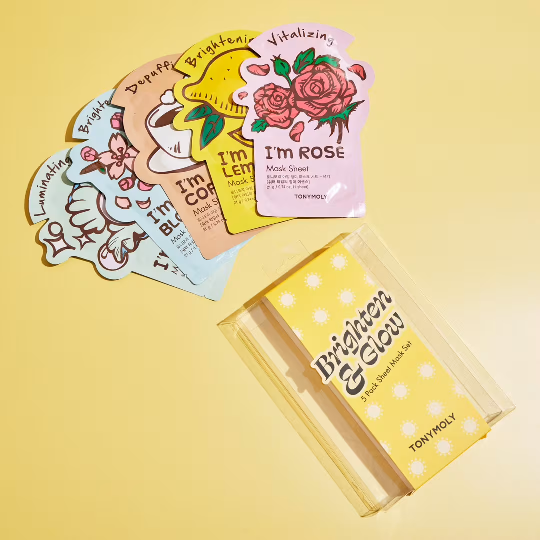 TONYMOLY  Brighten and Glow 5 Pack Sheet Mask Set