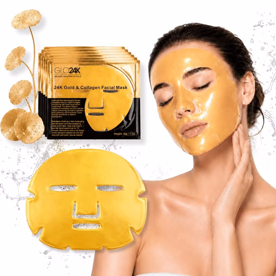 Glo24k  24K Gold & Collagen Facial Mask Set