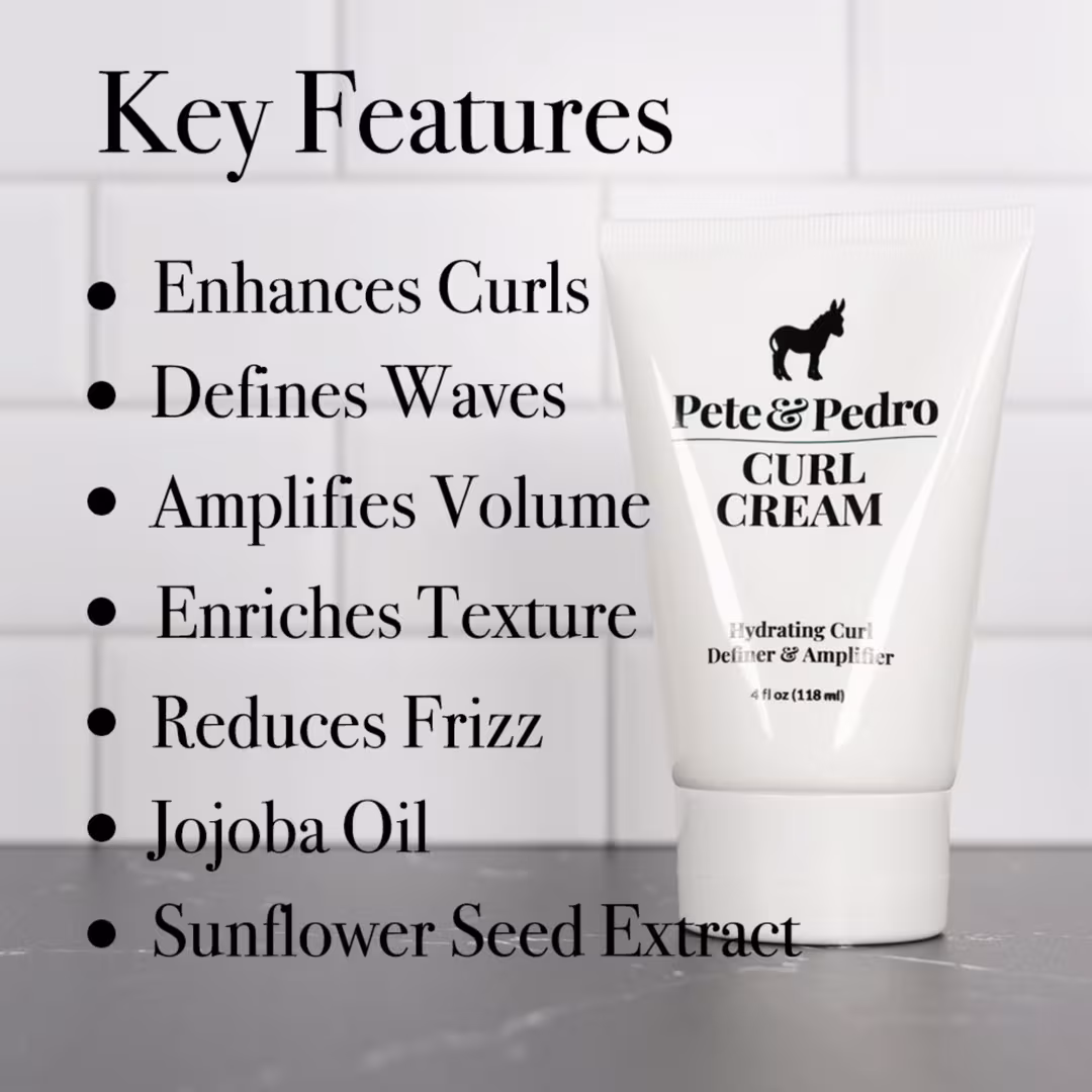 Pete & Pedro  Curl Defining Cream for Hydrating Curl & Wave Definition + Frizz Control