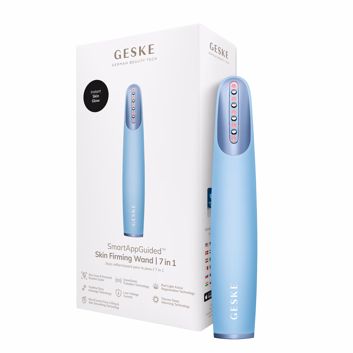 GESKE Skin Firming Wand | 7 in 1 | Anti-Aging | Mikrostrom Facelift
