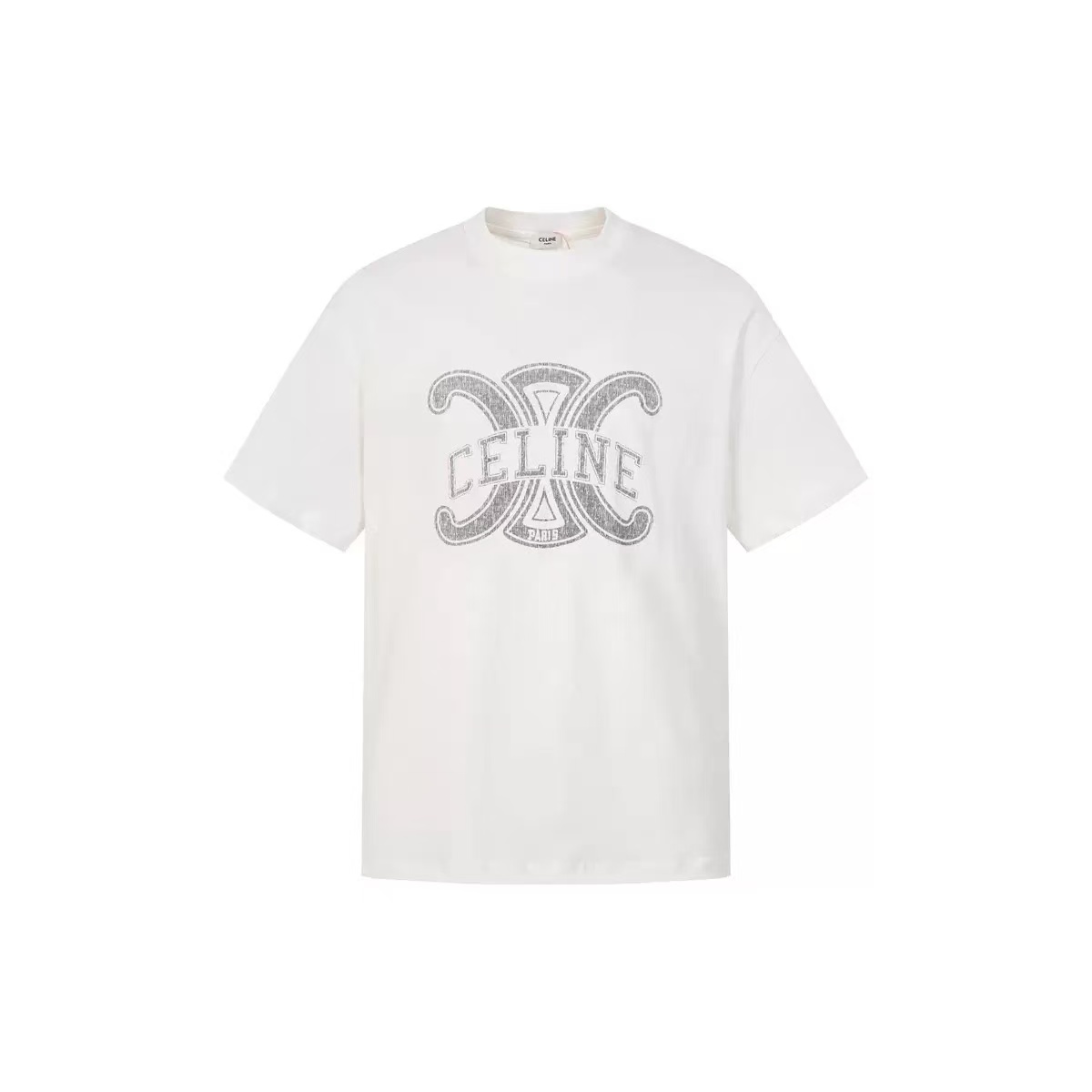 2026 Summer New C@ELIN Large Letter Logo Print Round Neck Short Sleeve T-Shirt