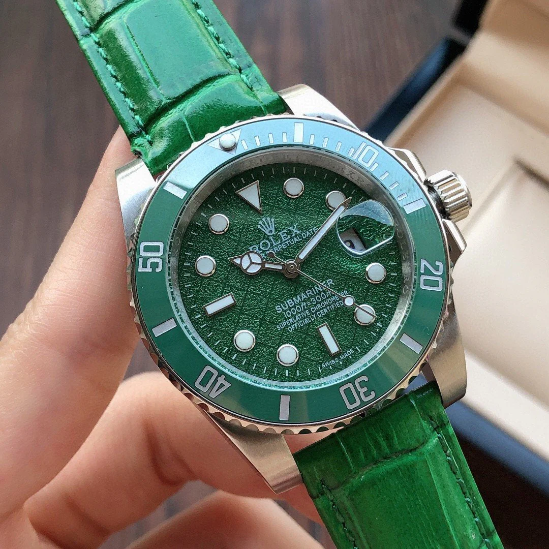 Rolex Watch SUBMARINER DATE 40 CERAMIC BEZEL LEATHER STRAP