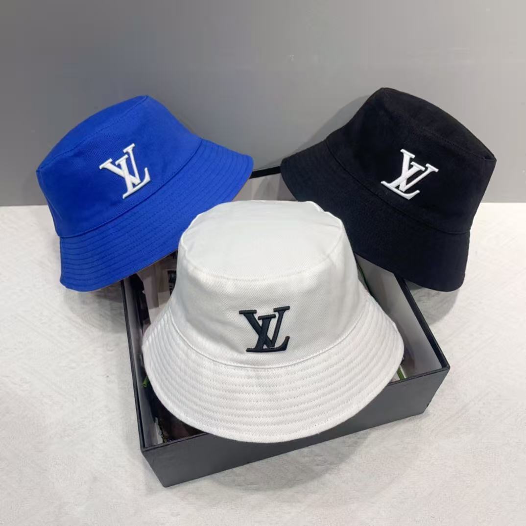 LV Style Classic Black Canvas Bucket Hat