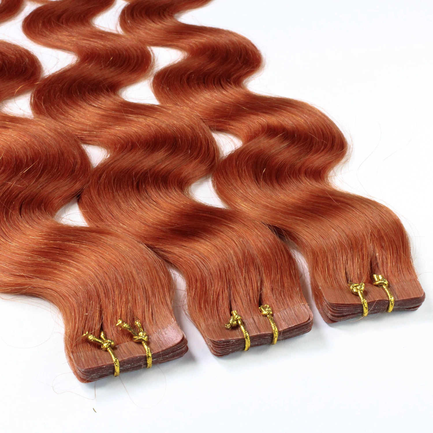 Tape Extensions Echthaar #8/43 Hellblond Rot-Gold