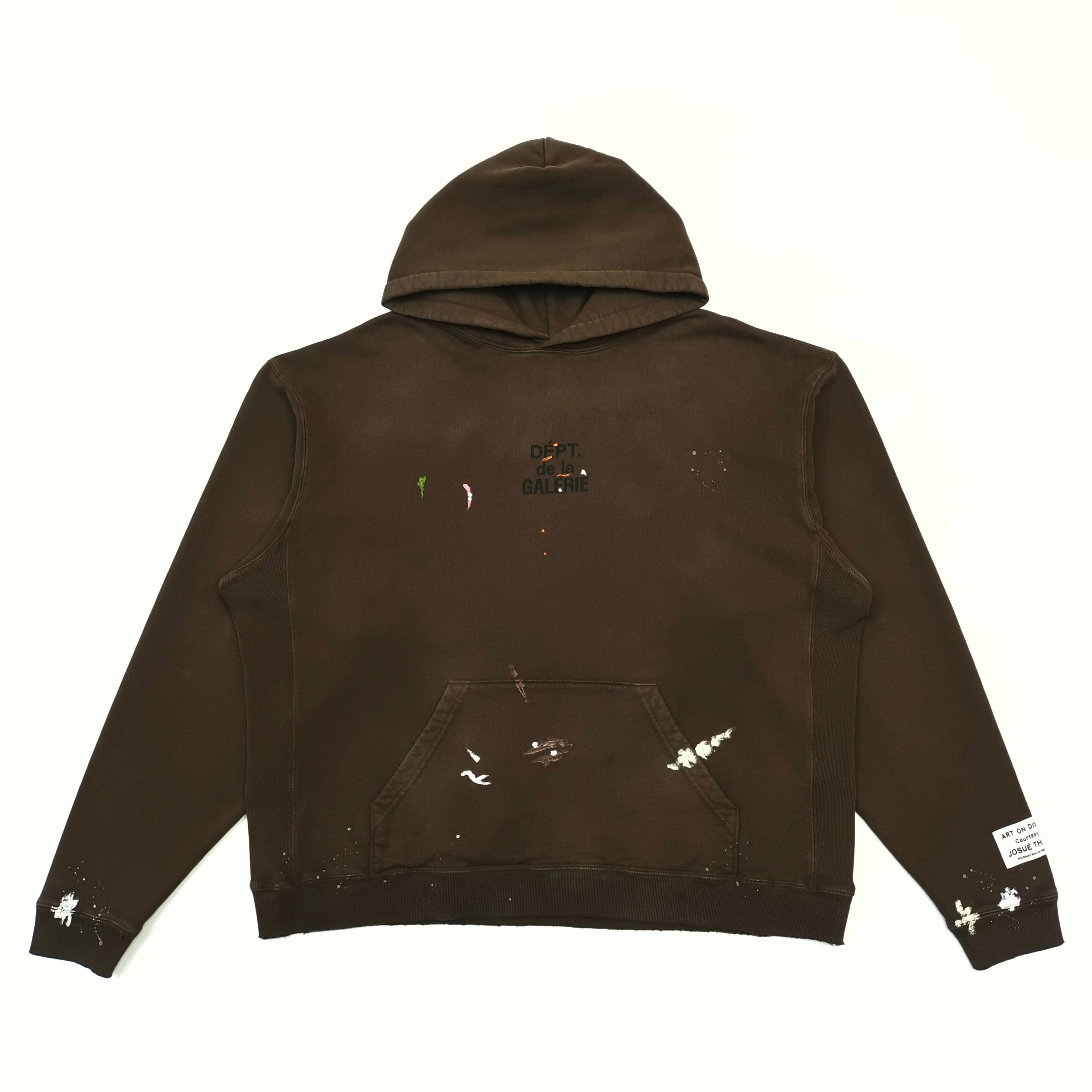 1:1 Small French hand-painted brown OS hoodie