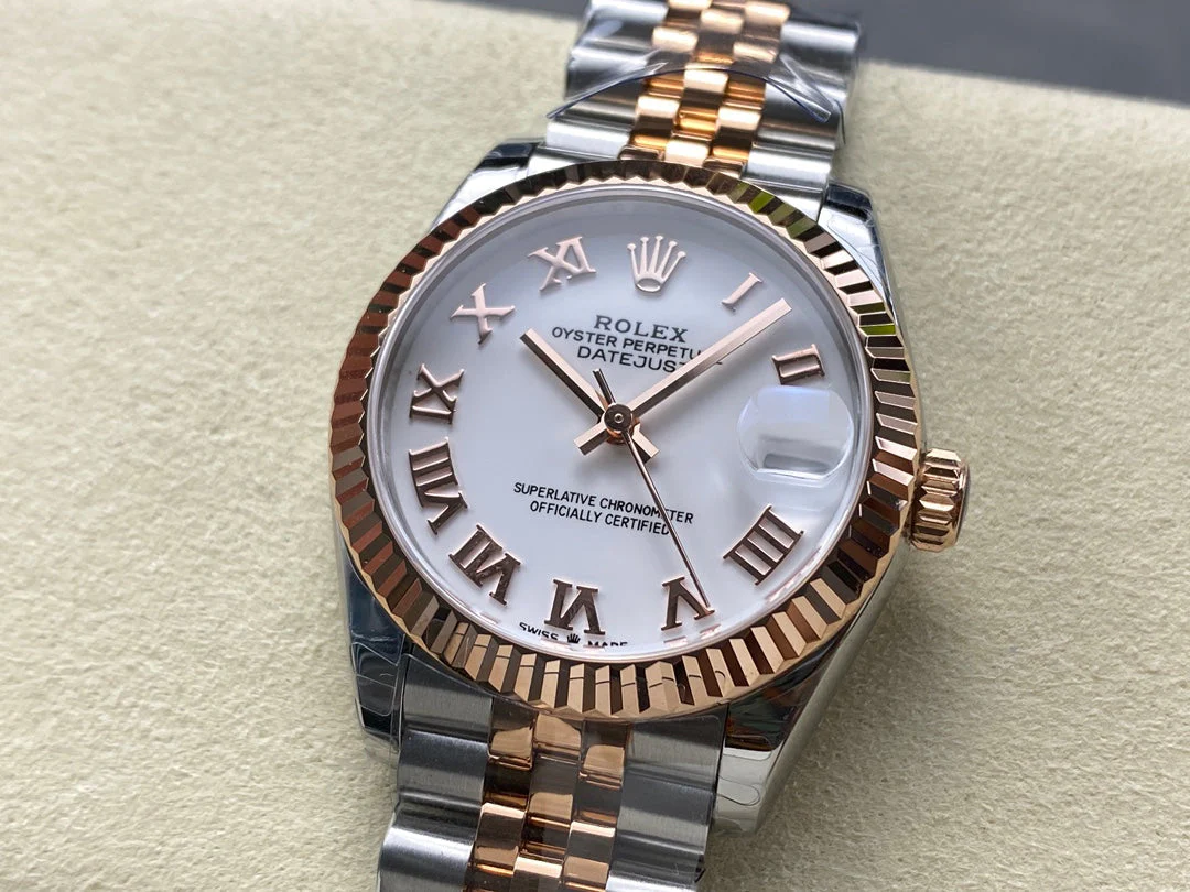 Rolex Watch Datejust 31mm Pink Gold Steel White Dial