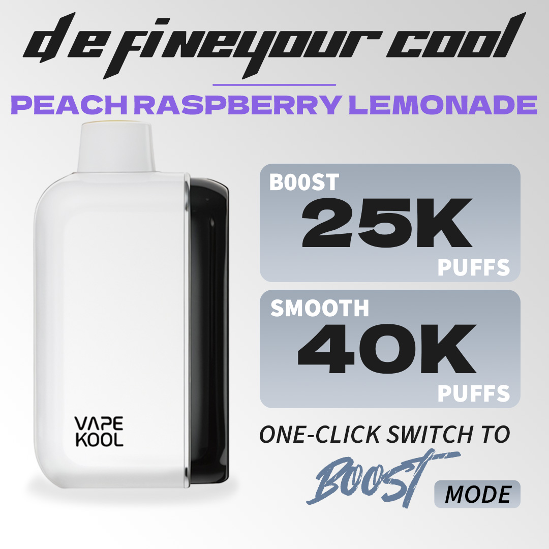 PEACH RASPBERRY LEMONADE VAPEKOOL KOLOS 40000 PUFFS