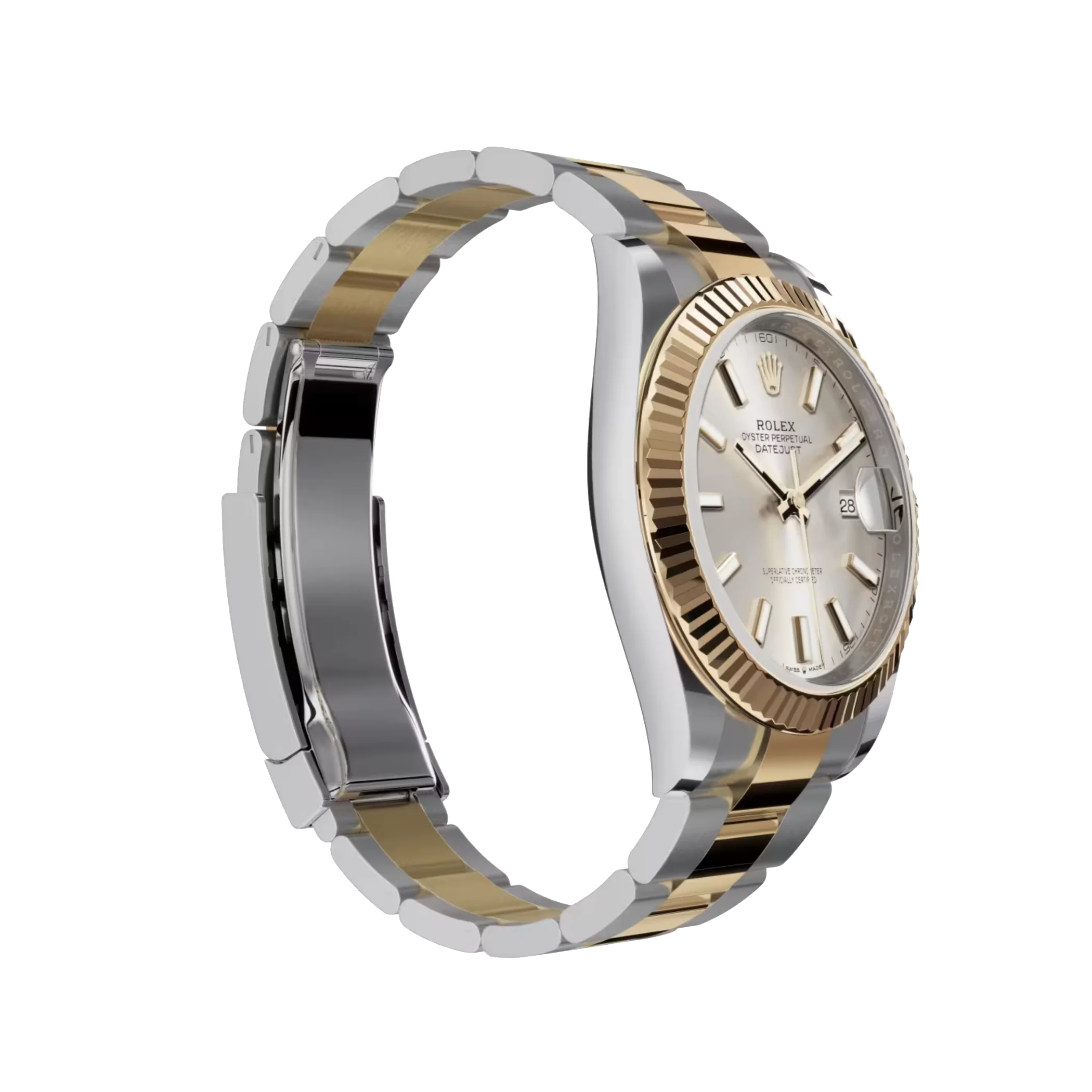Rolex Datejust: Oystersteel and yellow gold, silver dial, Oyster bracelet, m126333-0001
