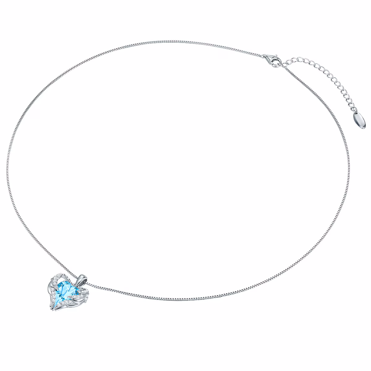 Halskette Herz Sterling Silber verziert mit Kristallen von Swarovski® in Silber