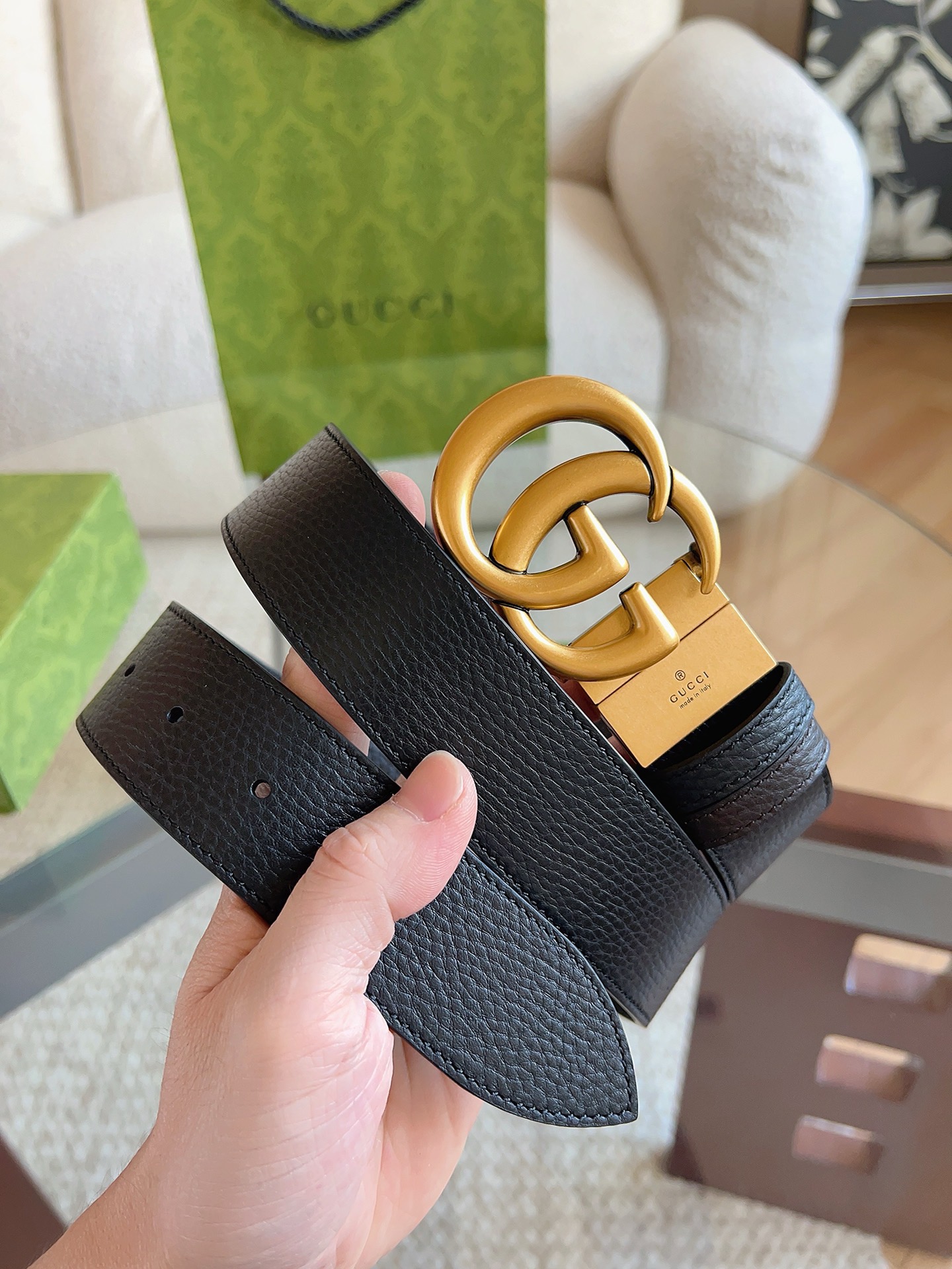Gucci Interlocking G Round Buckle Belt