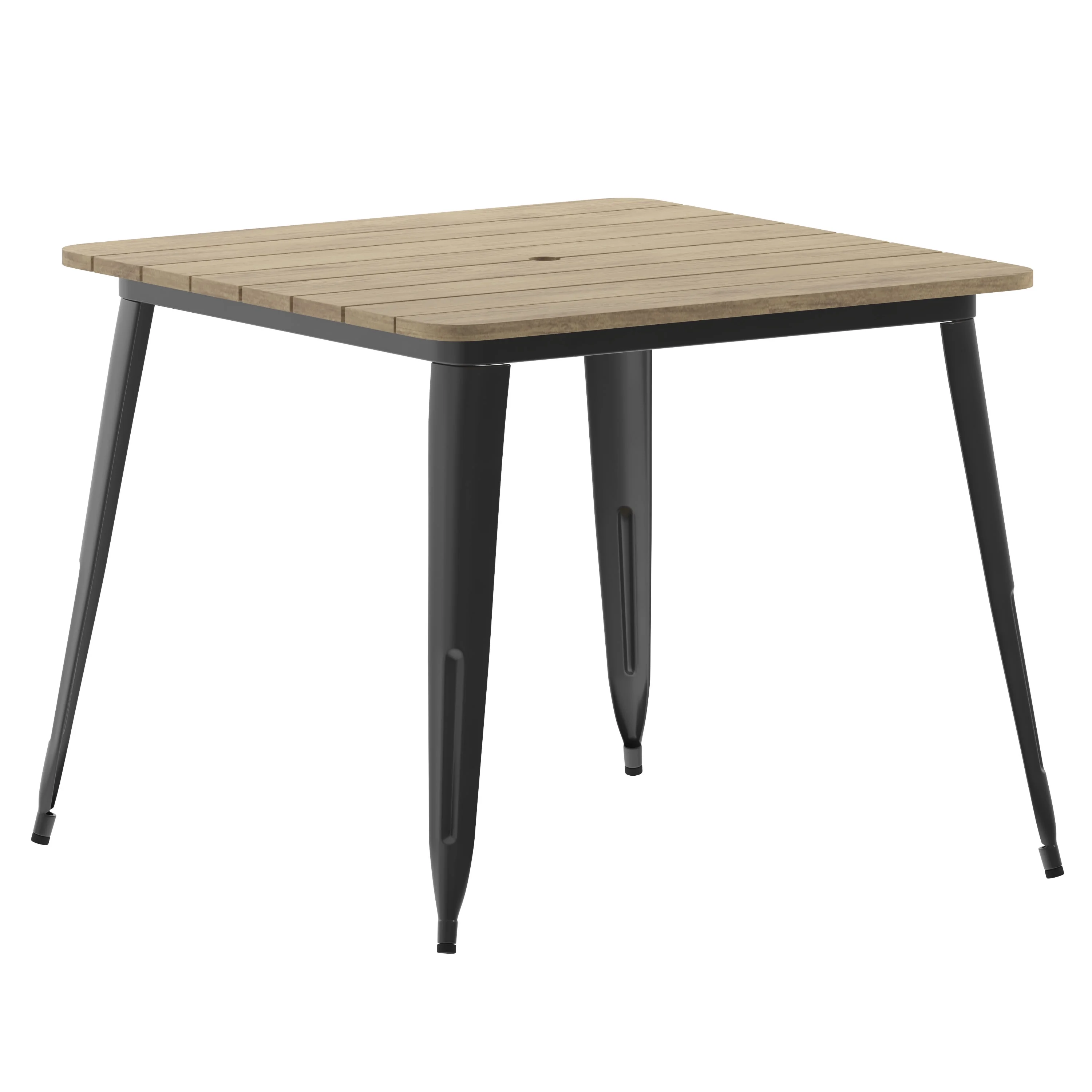BizChair Commercial Indoor/Outdoor Dining Table with Umbrella Hole, 36