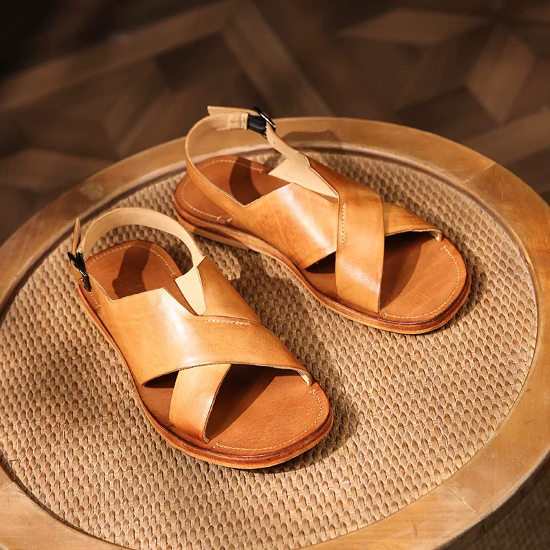 Handmade tire buffalo washed sandals