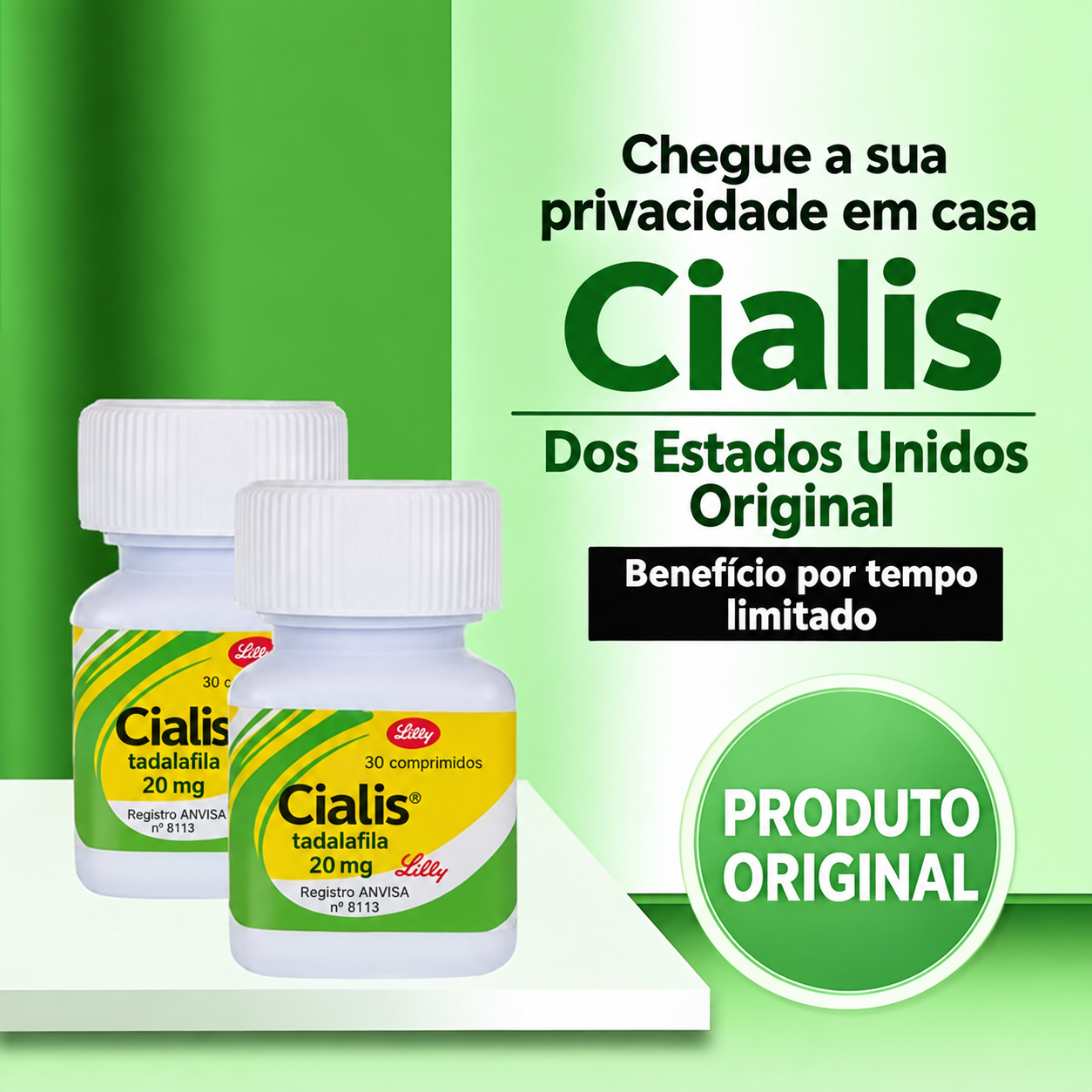 【Eli Lilly dos EUA】Cialis: garantimos a venda exclusiva do produto original de fábrica. Aumenta o tamanho e a espessura! Ereção firme e duradoura + extrato natural verde, sem efeitos colaterais. Aumenta o fluxo sanguíneo no pênis, proporcionando aume