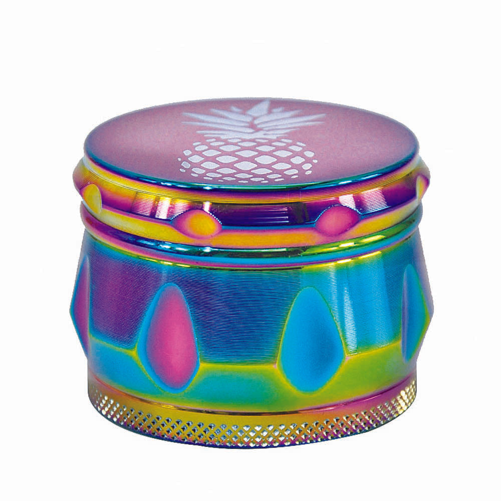Rainbow Magnetic Lid Zinc Alloy Herb Grinder 4 Piece