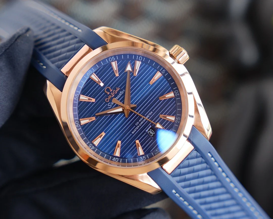 Omega Watch SEAMASTER AQUA TERRA 150M GOLD CASE BLUE DIAL