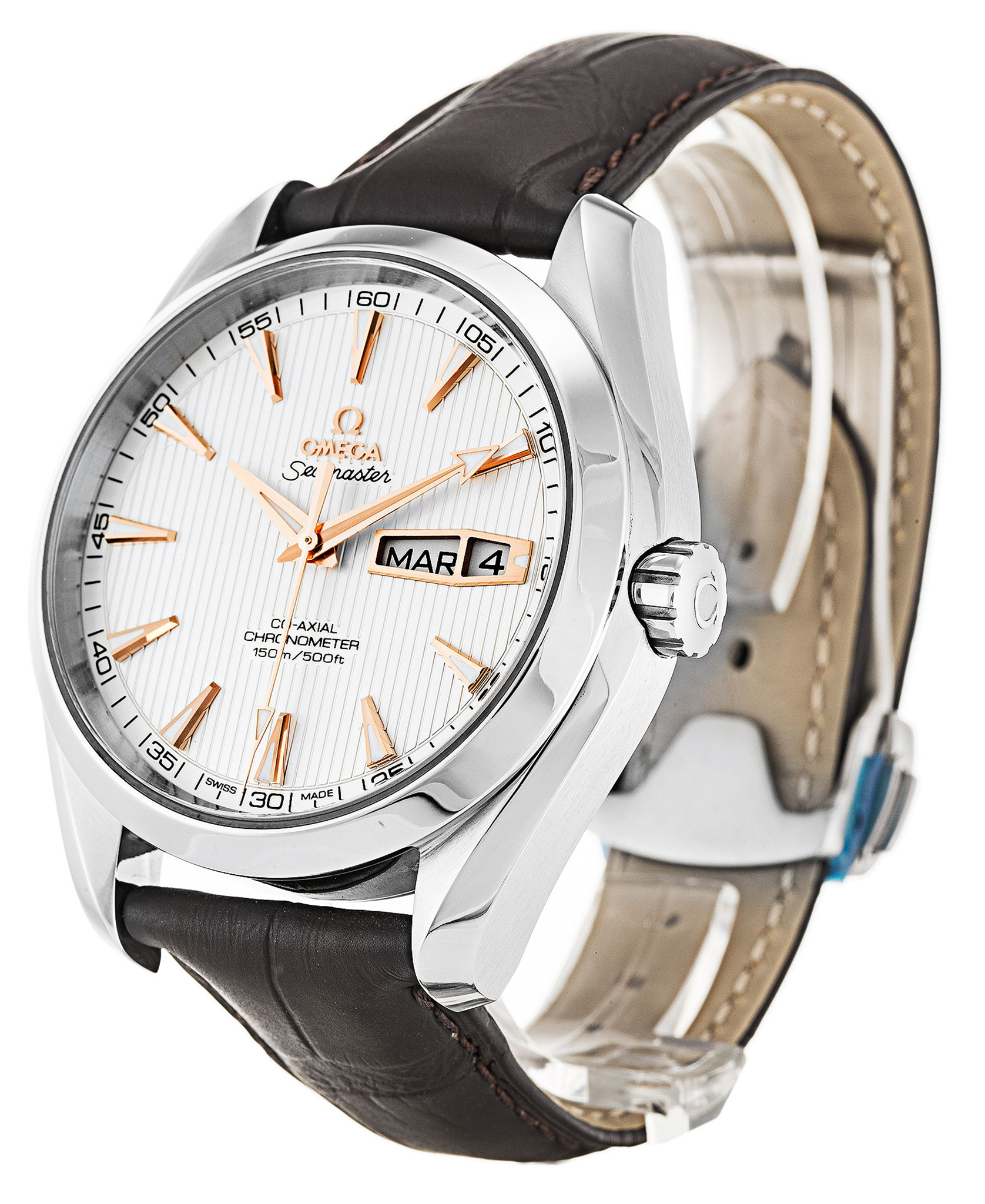 Replica Omega Aqua Terra 150m Gents White Case Leather Strap 231.13.43.22.02.002 43MM