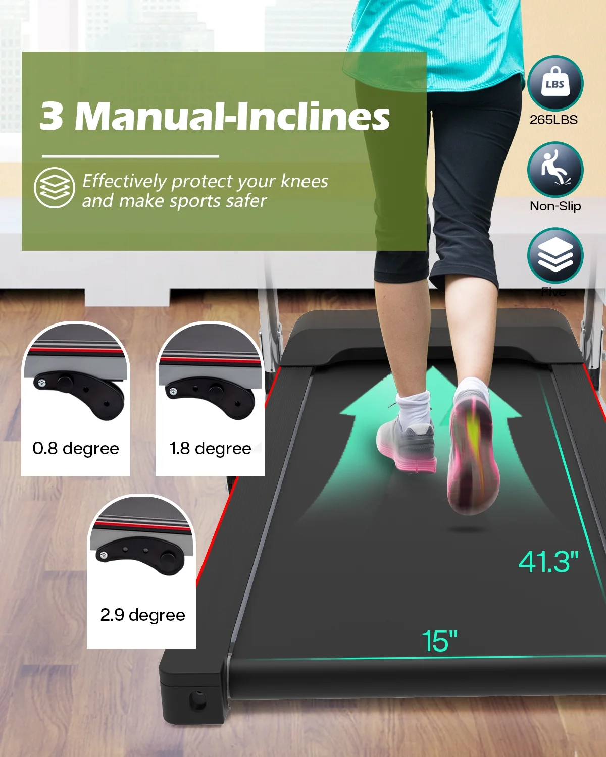 [TREADMILL CLEARANCE] FYC 2.5HP Folding Treadmill with Adjustable Height Desk & Incline - Compact Electric Treadmill Bluetooth Speaker for Running Walking Foldable Portable  (Silver)