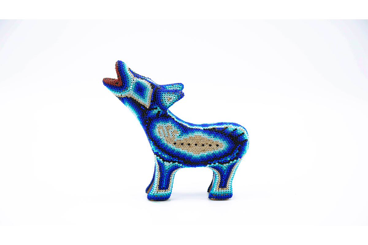 Lobo Mini – Obra de Arte Huichol