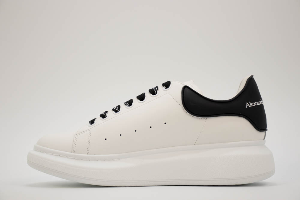 ALEXANDER MCQUEEN SHOW LEATHER PLATFORM TRAINERS -WHITE/BLK REPLICA