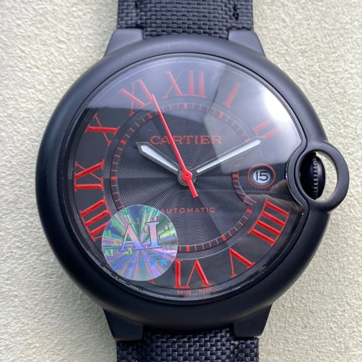 Cartier Watch Balloon 42mm Black Red Automatic