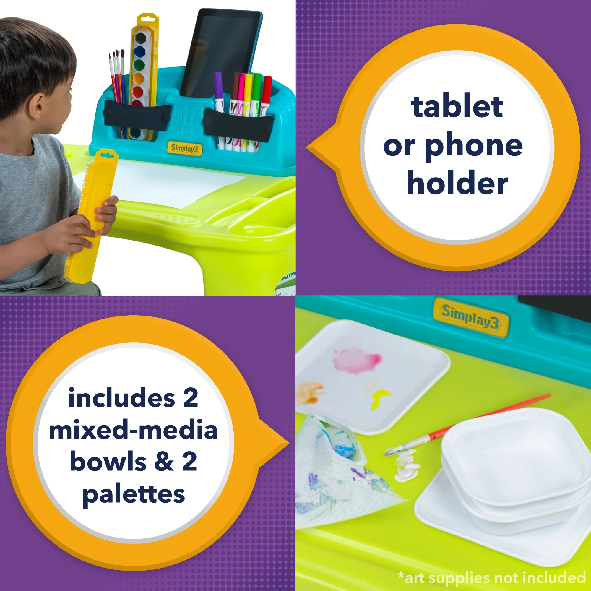 Simplay3 Creative Kids Multi Use Art & Craft Storage Activity Table