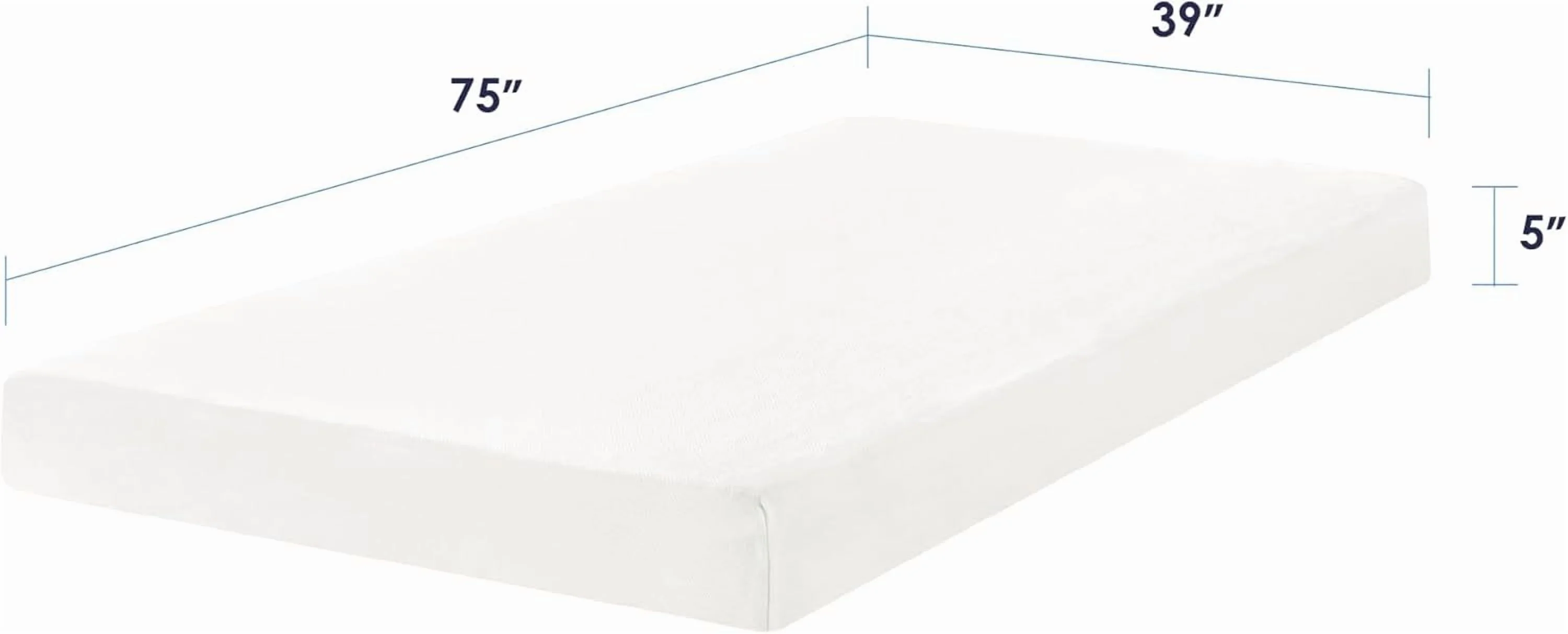 5 Inch Twin Memory Foam Mattress - Cooling Gel Infused, 38"x75", Certified Safe Foams/Fabric, Mattress in a Box