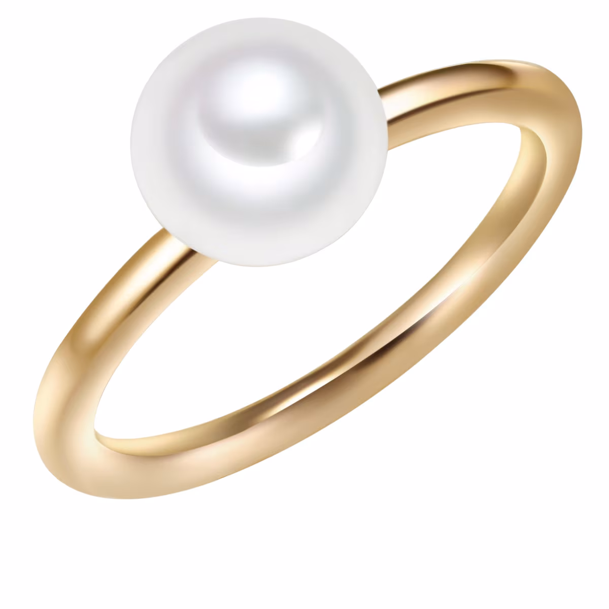 Ring aus Sterling Silber in gelbgold mit Süßwasser-Zuchtperle