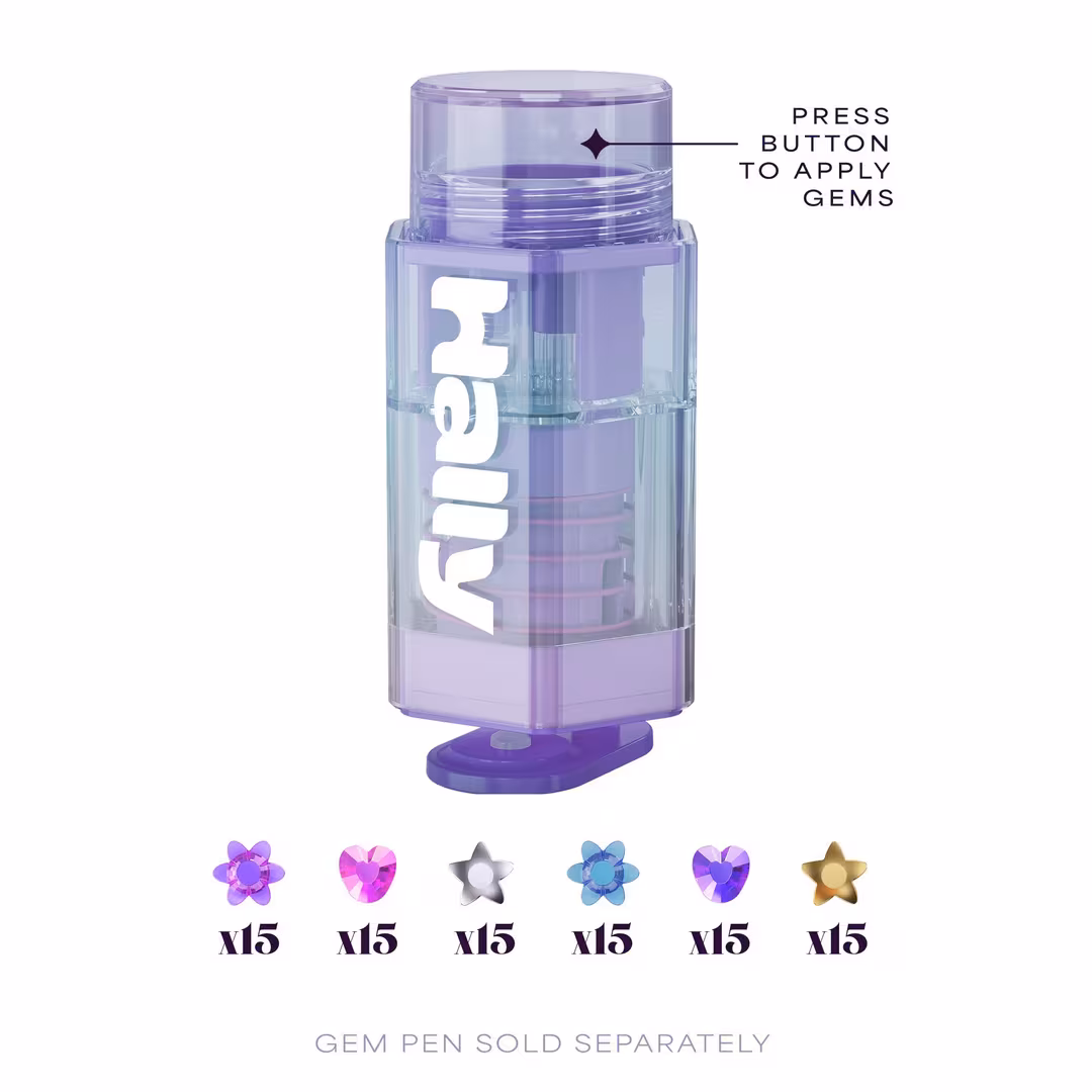 HALLY  Gem Pen Hair Hearts, Stars, and Flowers Refill Set