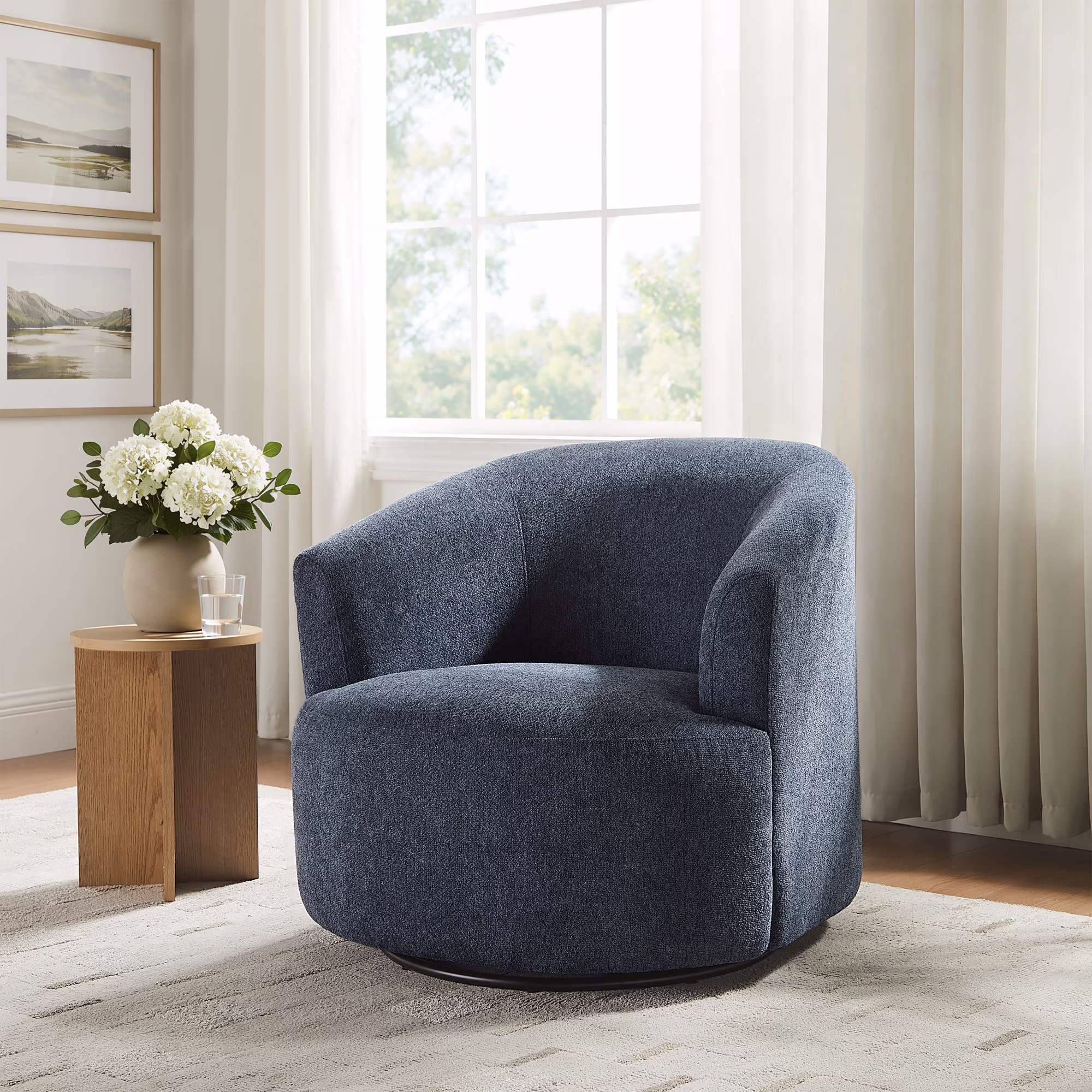 Mainstays Boucle Swivel Accent Chair, Taupe