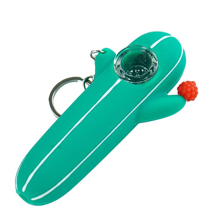 Cactus Silicone Pipe w/ Key Chain