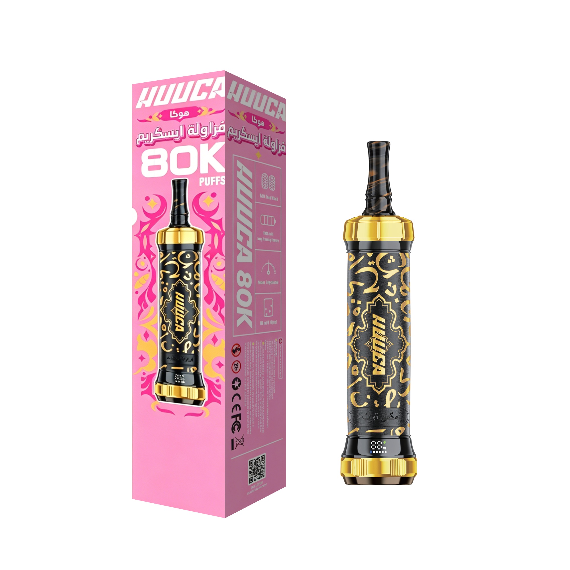 HUUCA 80K Puffs 3mg Rechargeable DTL Hookah Pen