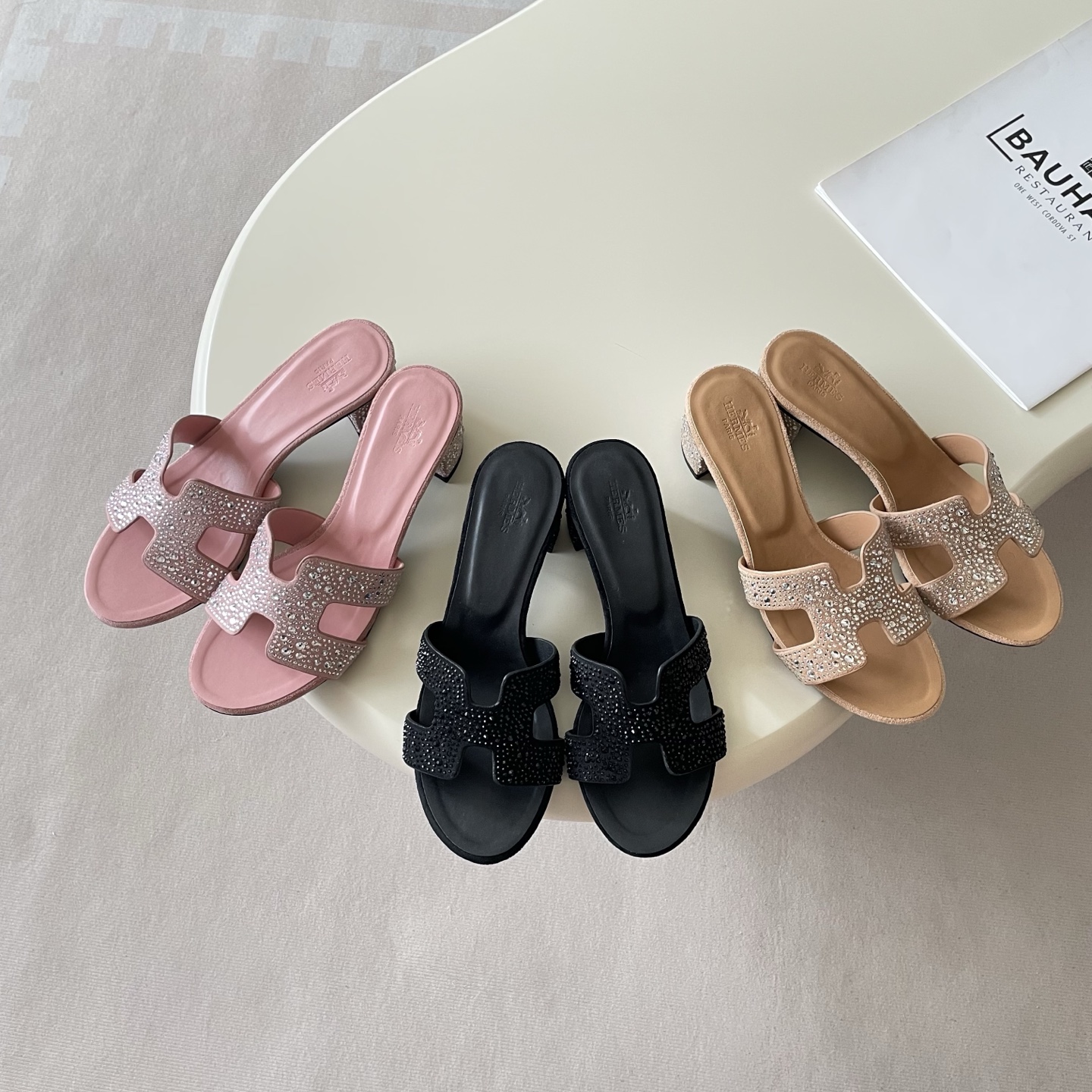 Hermès Rhinestone High-Heel Sandals