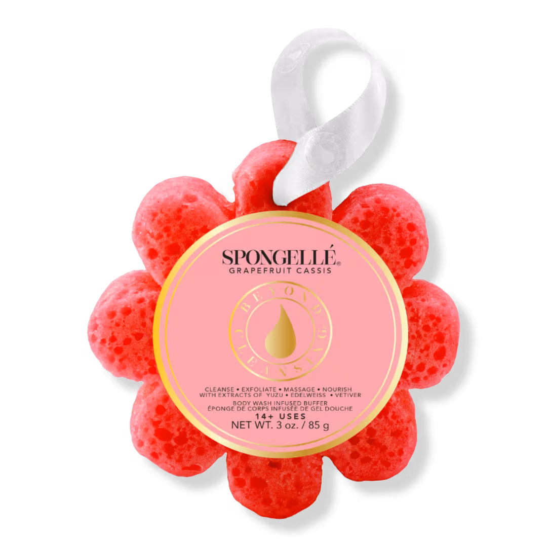 SPONGELLE  Grapefruit Cassis Wild Flower Body Buffer | Body Wash Infused Buffer