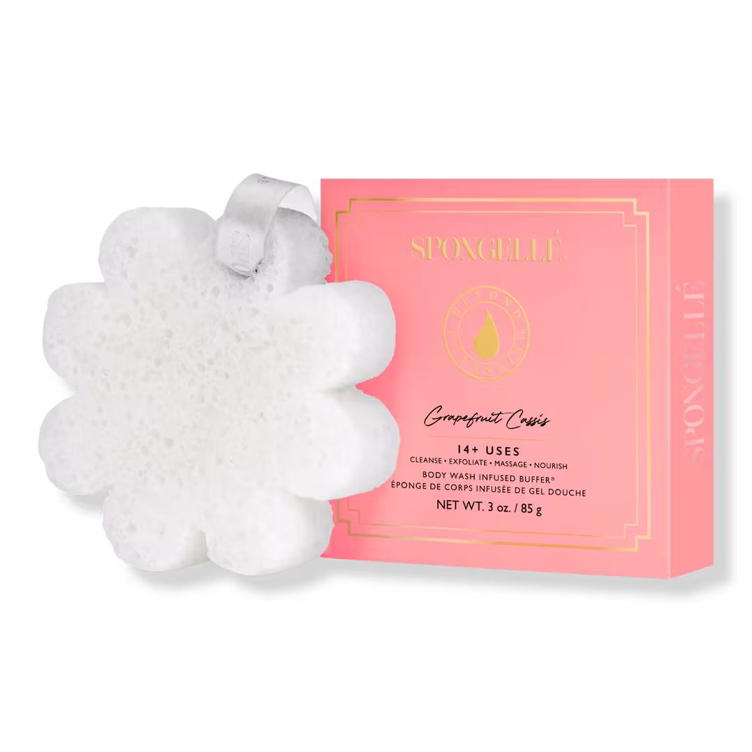 SPONGELLE  Grapefruit Cassis Boxed Flower Body Buffer | Body Wash Infused Buffer