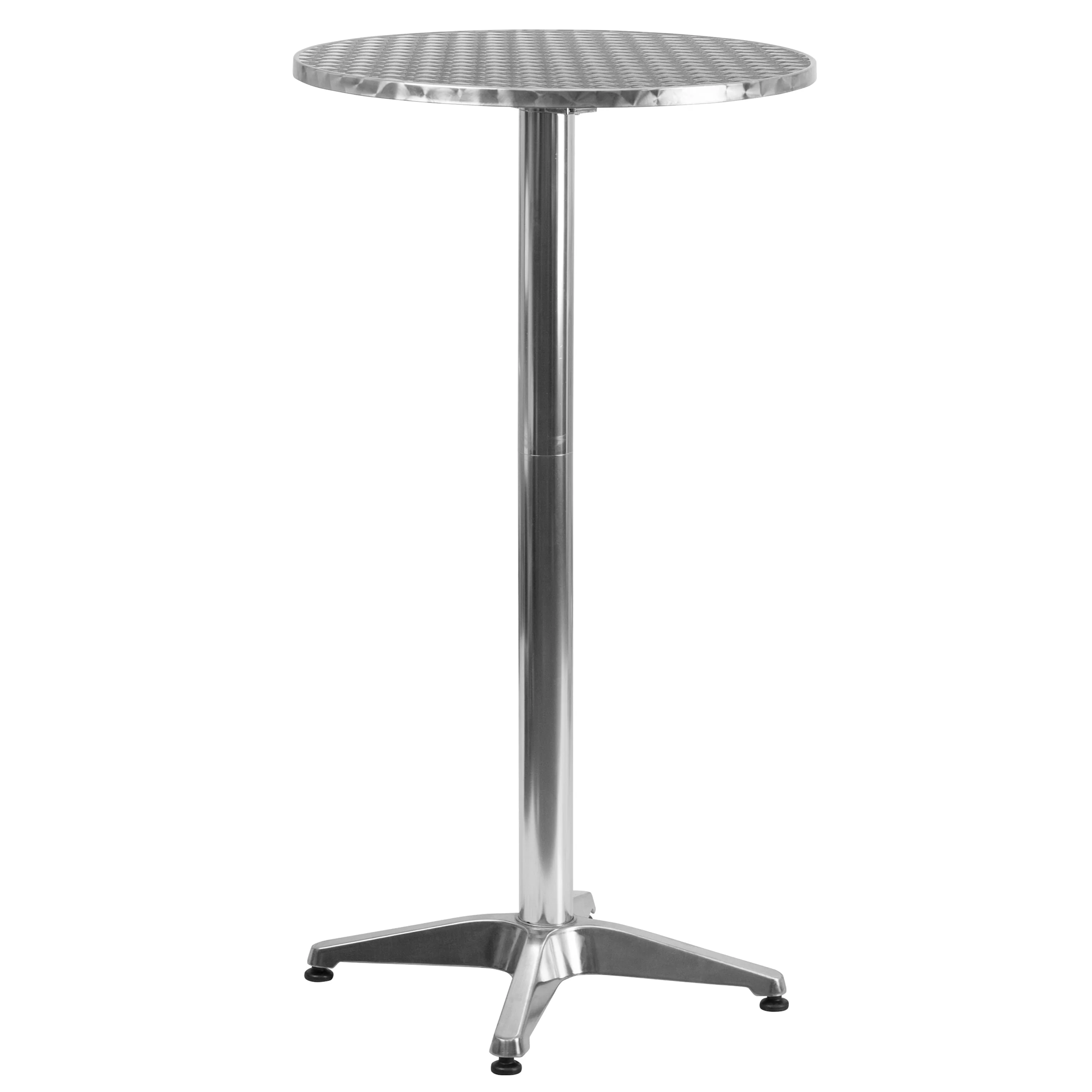 Emma + Oliver 23.25" Round Aluminum Indoor-Outdoor Bar Height Table with Flip-Up Table