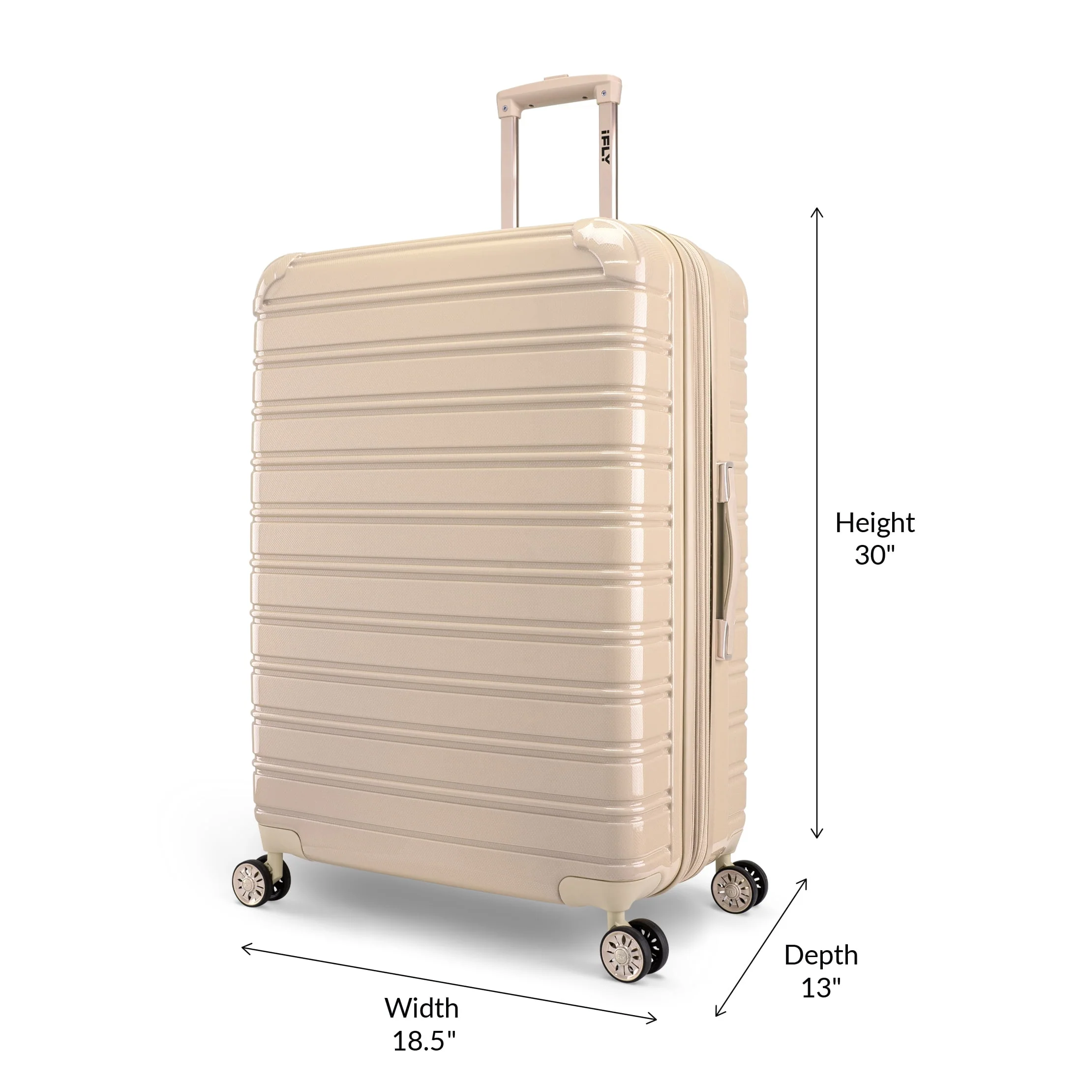 iFLY Hardside Fibertech Luggage 28" Checked Luggage, Champagne