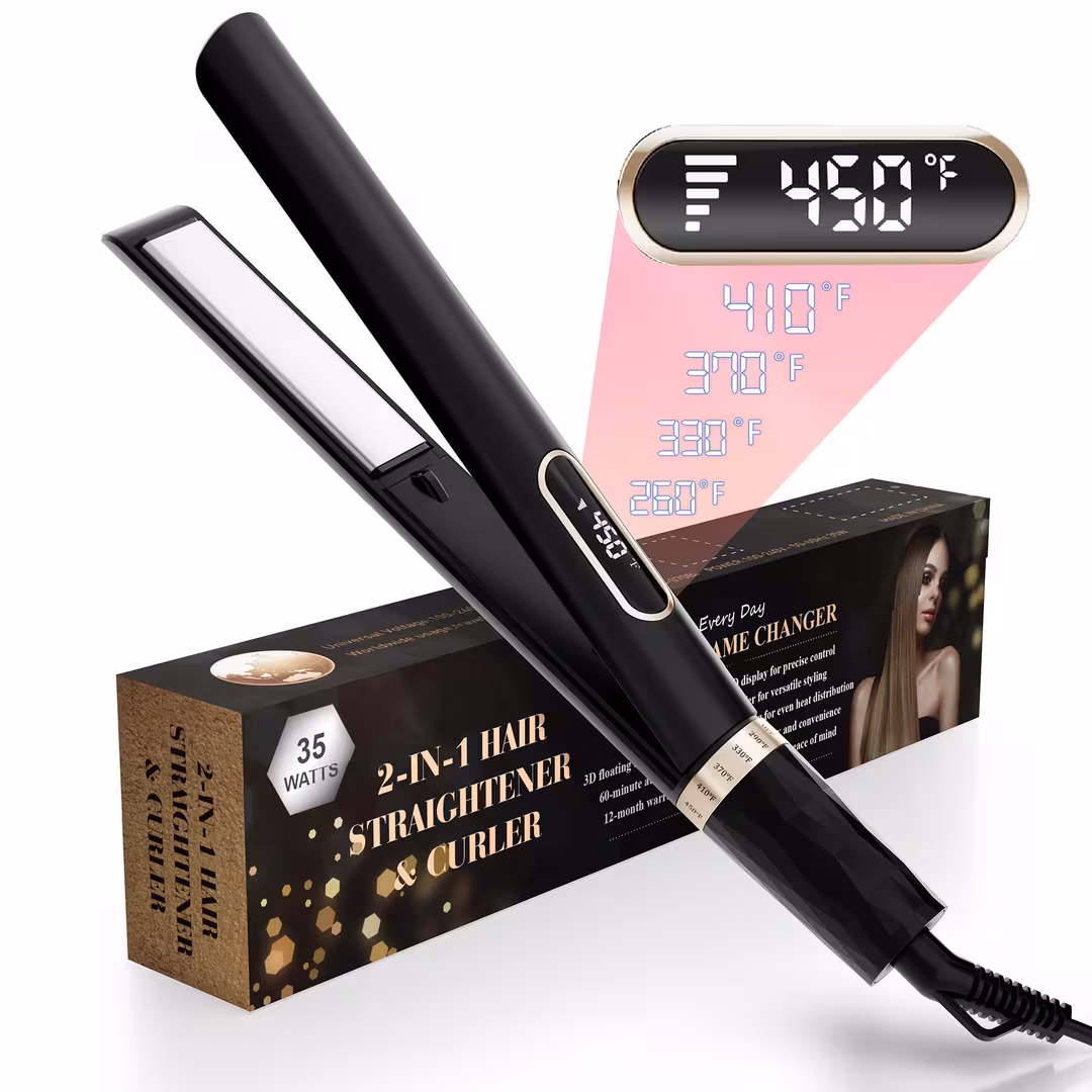 NICEBAY  Titanium Flat Iron Curler