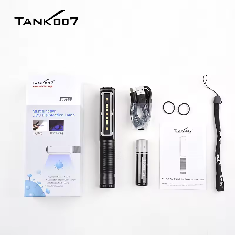 TANK007 UV365 2-in-1 Purple White Light Lamp for Clothing Food Inspection Disinfection Light is lightweight and waterproof UV300