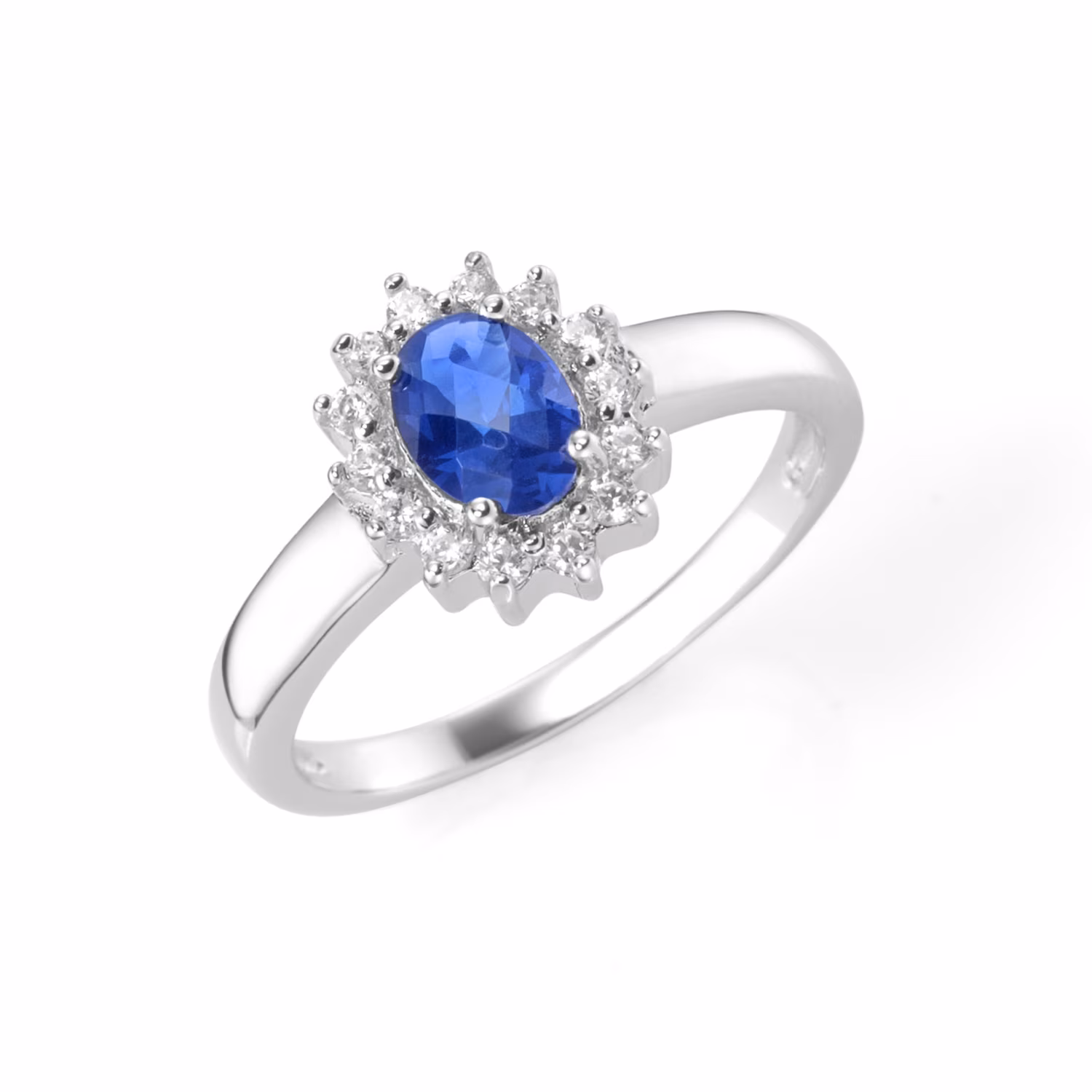 Ring zauberhaft, farbiger Stein und weiße Zirkonia, Silber 925