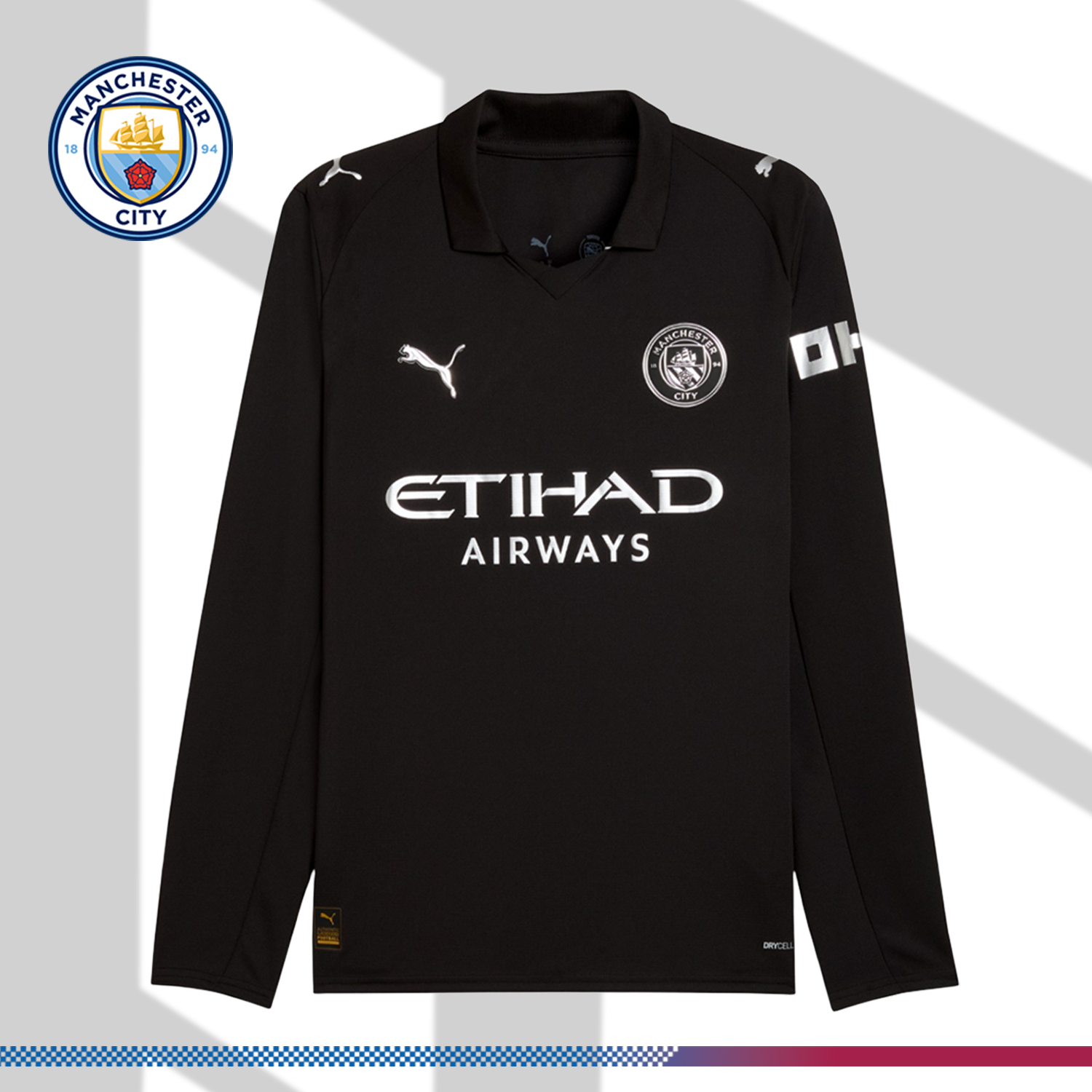 2025/2026 Manchester City FC Away Long Sleeve Football Shirt (Fans)