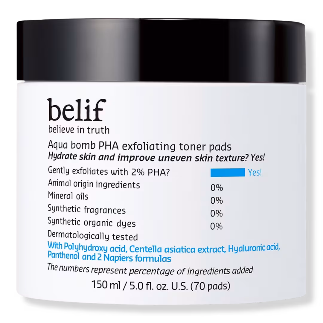 belif  Aqua Bomb PHA Exfoliating Toner Pads