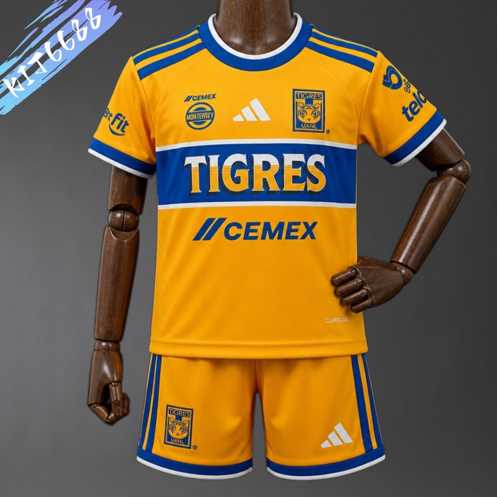 2026/2027 Tigres UANL home  Football Shirt（Kids Kit socks）