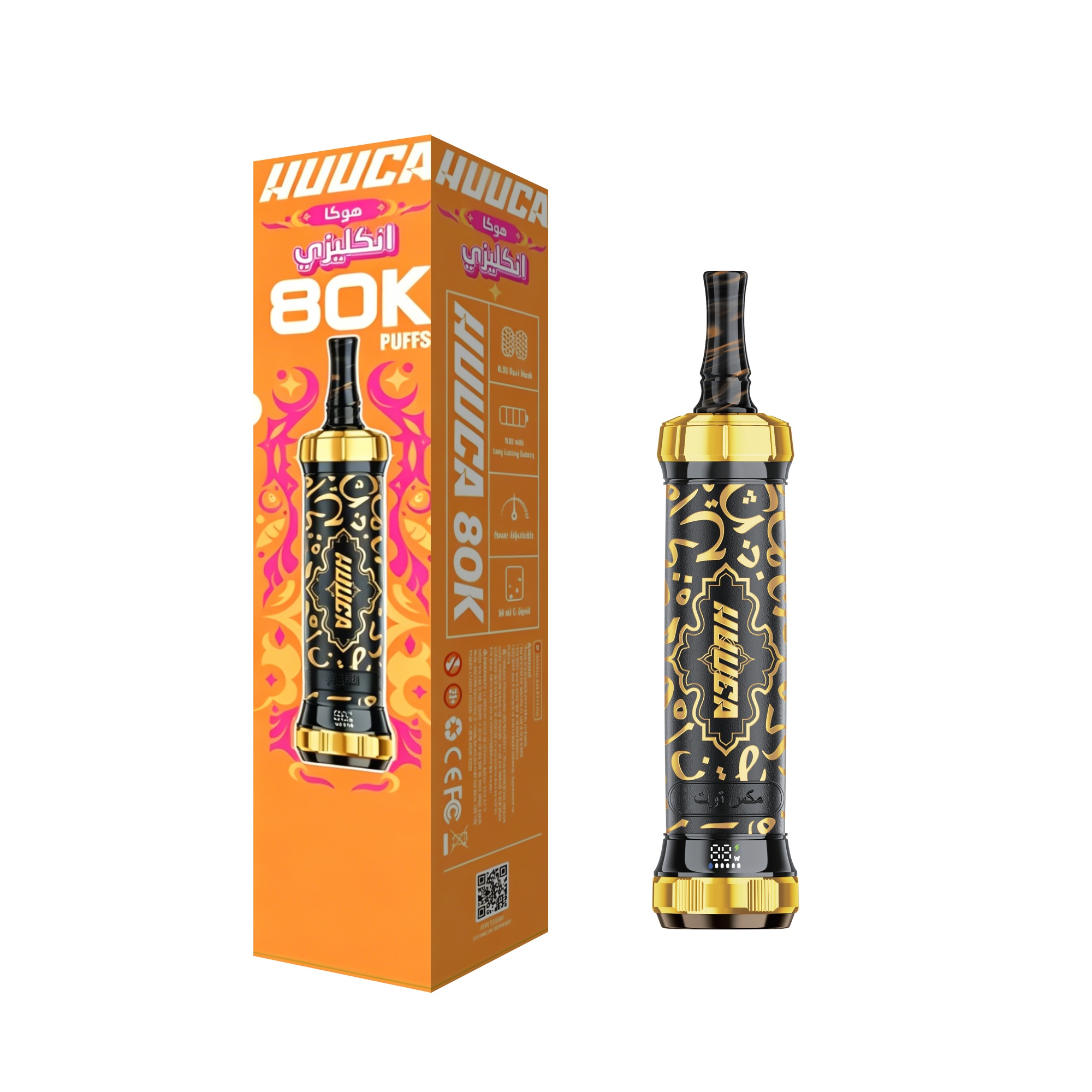 HUUCA 80K Puffs 3mg Rechargeable DTL Hookah Pen