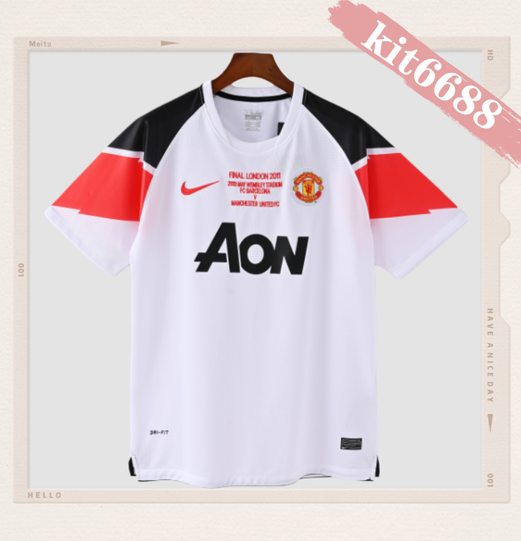 10/11  Manchester United  Away Retro football  soccer  jersey